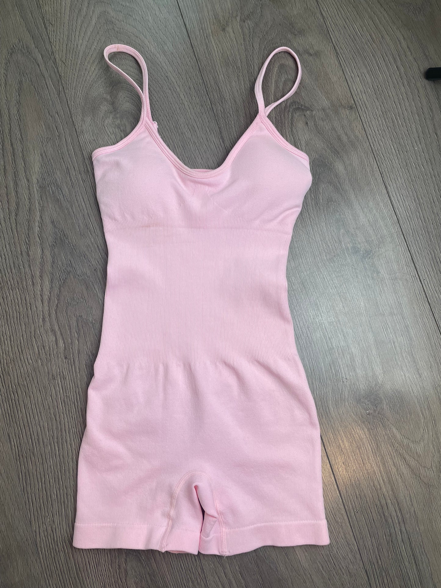 Pink Fitted Short Unitard